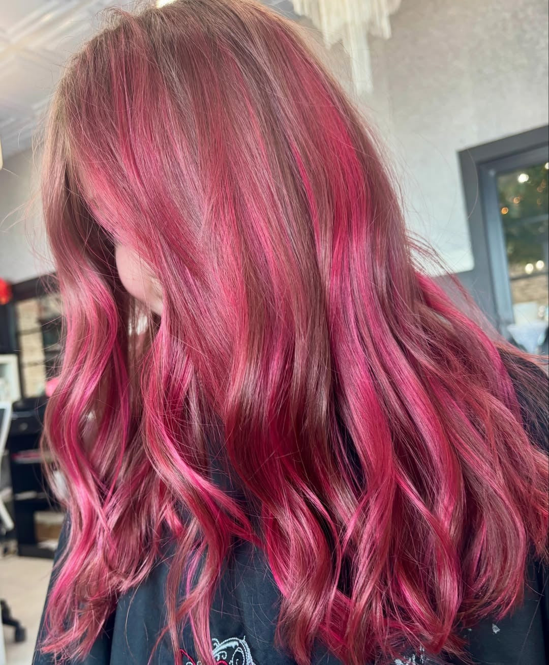 Long layered haircut and style at Rogue Salon, Oceanport NJ